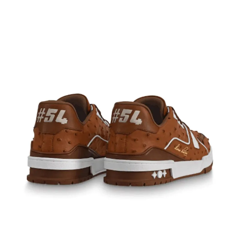 LOUIS VUITTON Trainer Stylish Skateboarding Shoes Unisex Chocolate Brown-4
