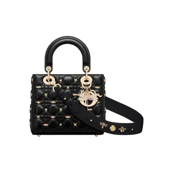DIOR Lady DiorMy ABCDior Lambskin Shoulder Bag Crossbody Bag Handbag Small Size Women's Black