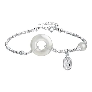 ICEKID Chalcedony Jade Bracelet Gift For Girlfriend's Birthday And Anniversary Hand Accessory Women's