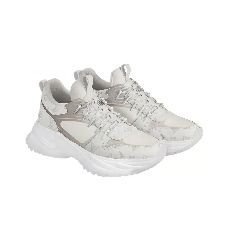 LOUIS VUITTON Run Away Cushioning Wear-Resistant Low-Top Casual Shoes Men's White-1