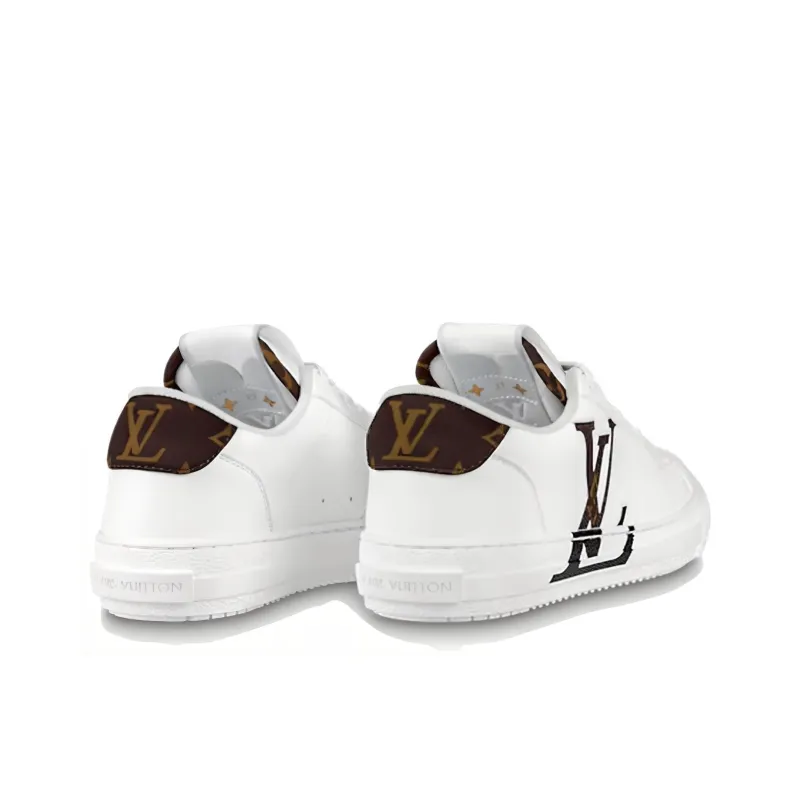 LOUIS VUITTON Charlie Low Top Stylish Skateboarding Shoes Women's White Brown-3