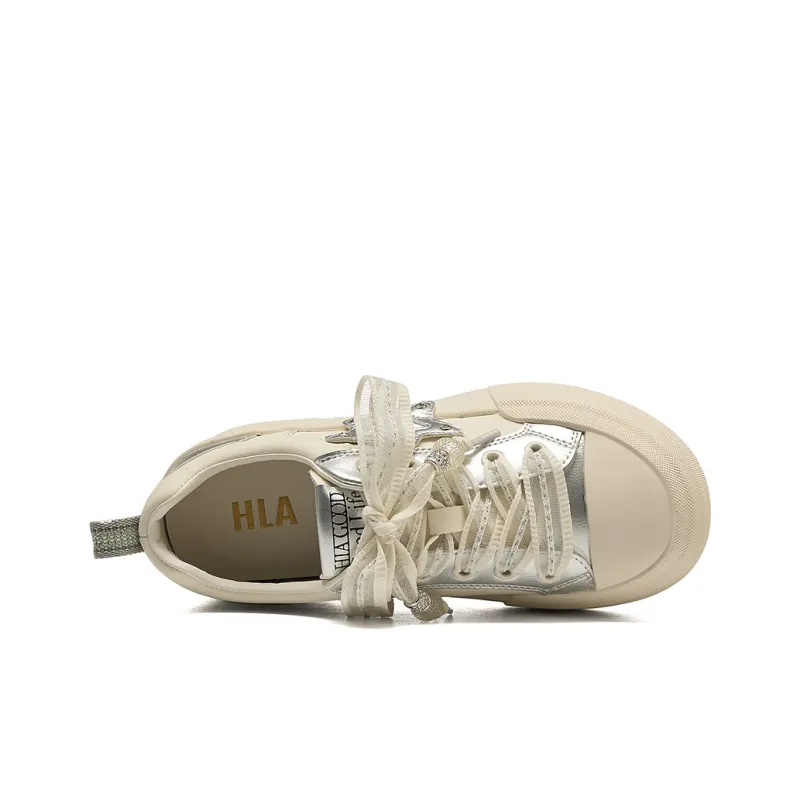 HLA Platform Versatile Stars White Sneakers Skateboard Shoes Athletic Shoes Women's-10