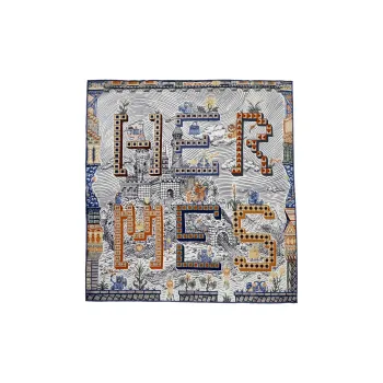 HERMES Silk Scarves Unisex Gray