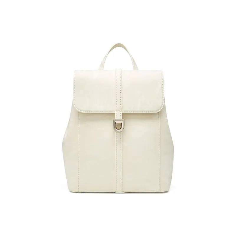 JOSINY PU Backpack Medium Size Women's Silver Gray/Ecru/Brown-0
