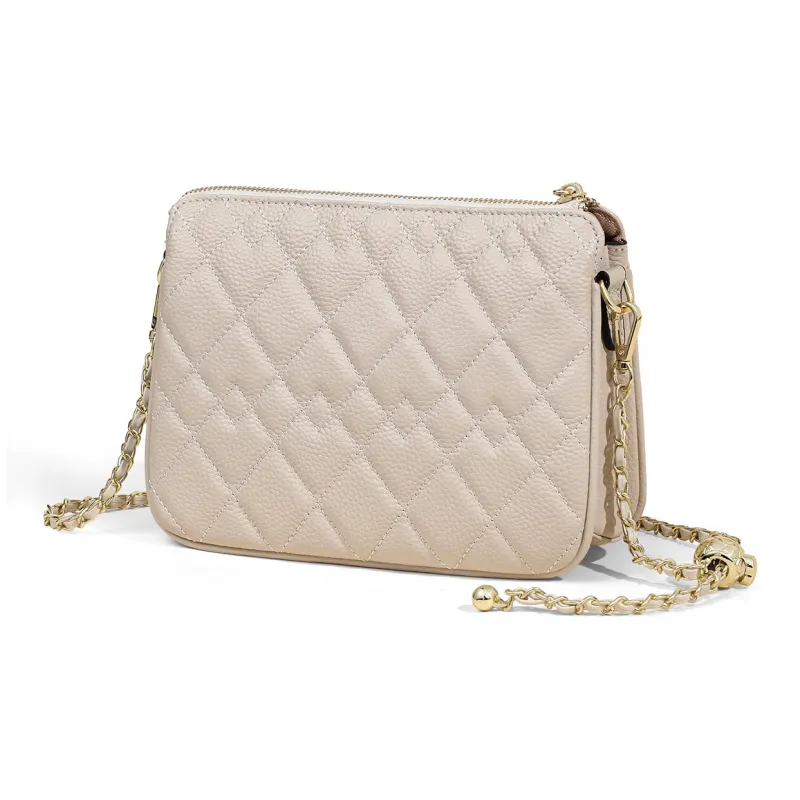 COMELY Cow Leather Patchwork Synthetic Leather Shoulder Bag Crossbody Bag Small Size Women's Multicolor-3
