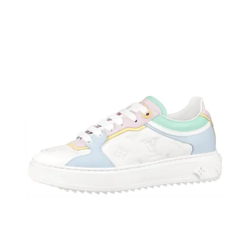 LOUIS VUITTON Time Out Skateboard Shoes Women's Low-Top White/Blue/Pink