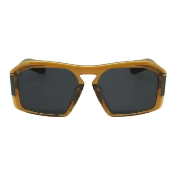 KESSLER Acetate Oval Sunglasses Unisex Brown
