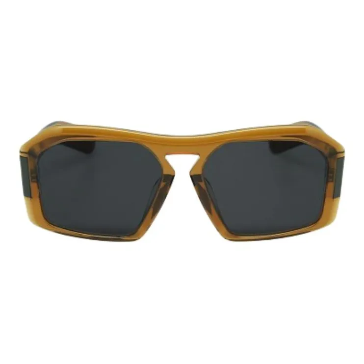 KESSLER Acetate Oval Sunglasses Unisex Brown-0