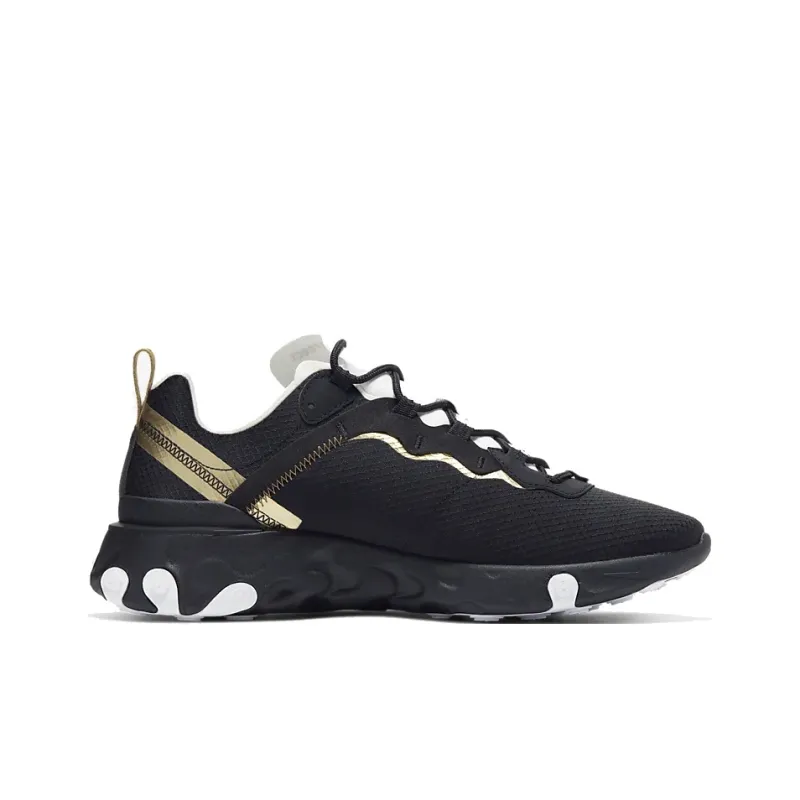 Nike React Element 55 Black Metallic Gold White-1