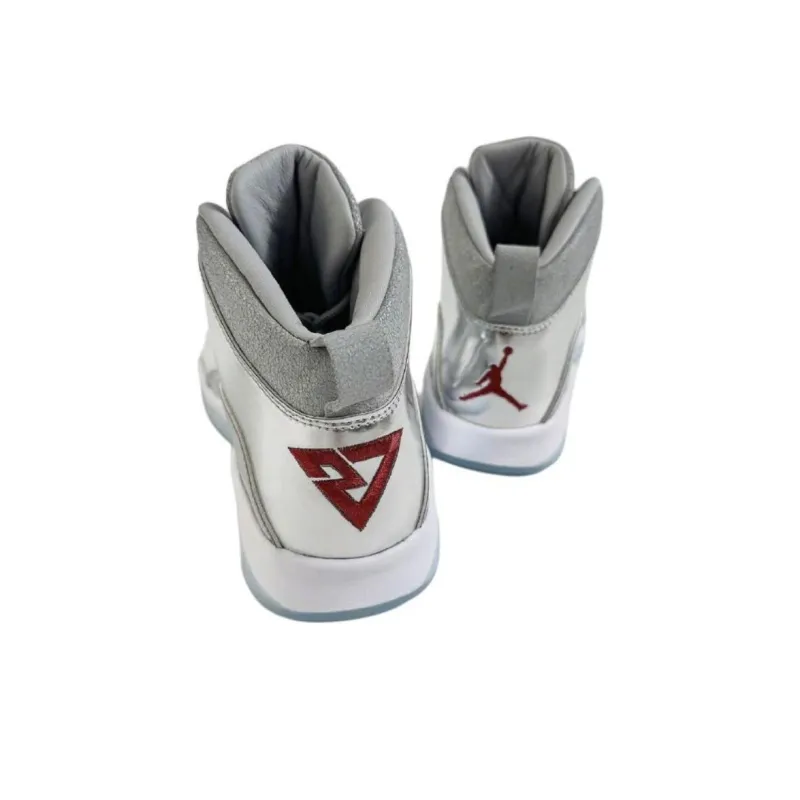 Jordan Air Jordan 10 Anti Slip Wear Resistant High Top Vintage Basketball Shoes Unisex Silver-3