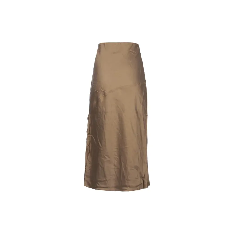 YUZEFI Ruffled Detail Cut Out Midi Skirt-1