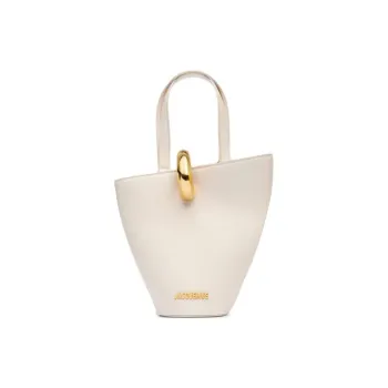 Jacquemus Cow Leather Handbag Mini Women's Light Ivory