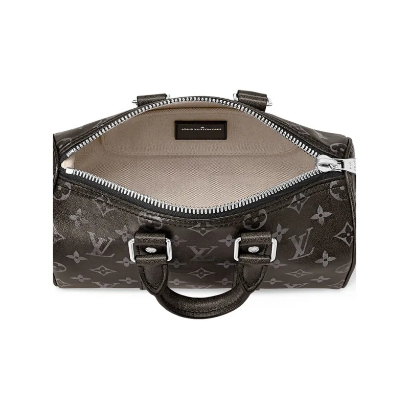 LOUIS VUITTON KeepallBandoulière Monogram Matte Cow Leather One Shoulder Crossbody Portable Travel Bag Men's Black-3