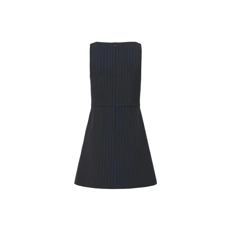 ARITZIA Babaton Bond Dress Sleeveless Dress Women's Black Stripe Dark Night Navy/Dark Blue-1