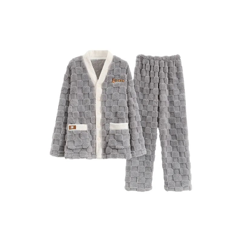 FENTENGCARE Pajama Set Men's Light Gray-0