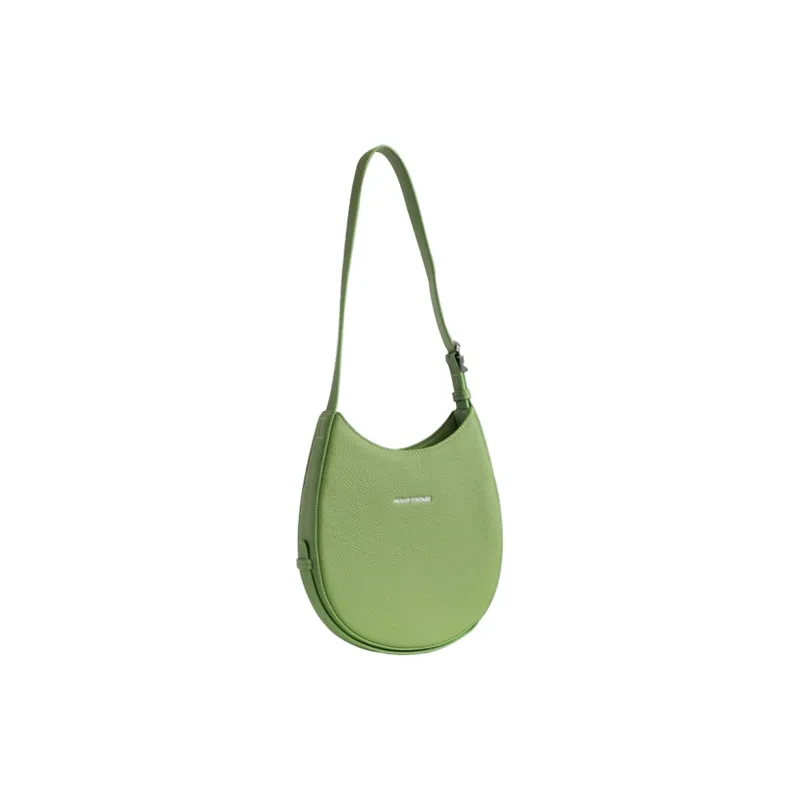 Abbott-VINTAGE Cow Leather Shoulder Bag Medium Size Women's White/Pink/Green-14