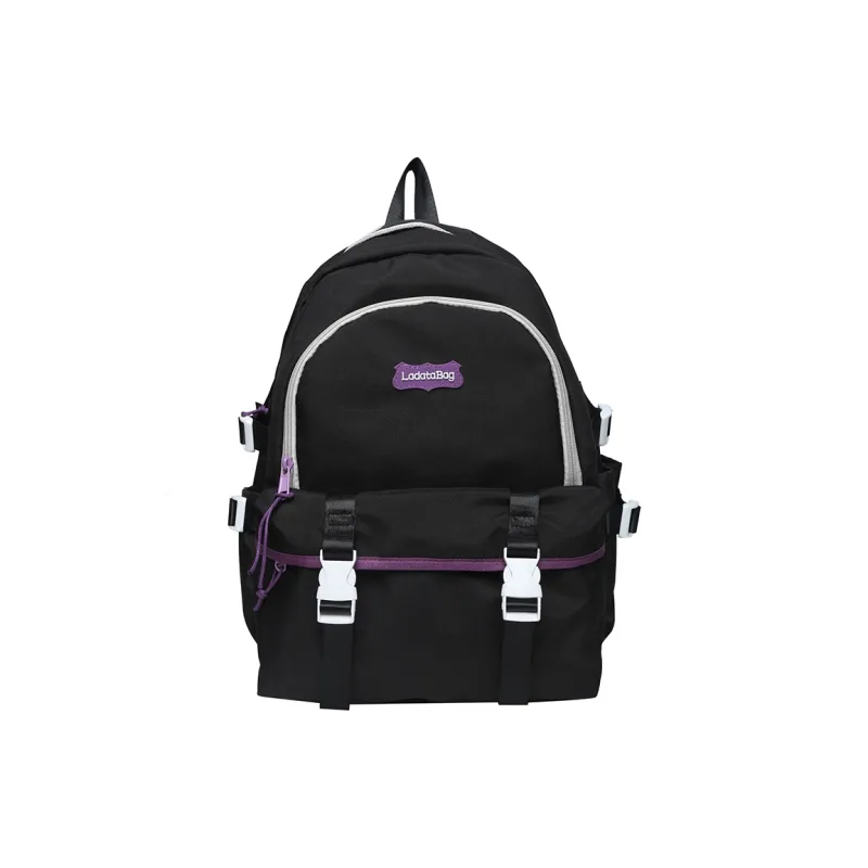 OURFUN Nylon Backpack Unisex White/Black/Pink/Blue-4