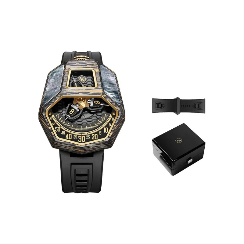 ATOWAK Mamba Snake Series Venom Automatic Mechanical Movement Watch Men's Watches Gold Dial-4