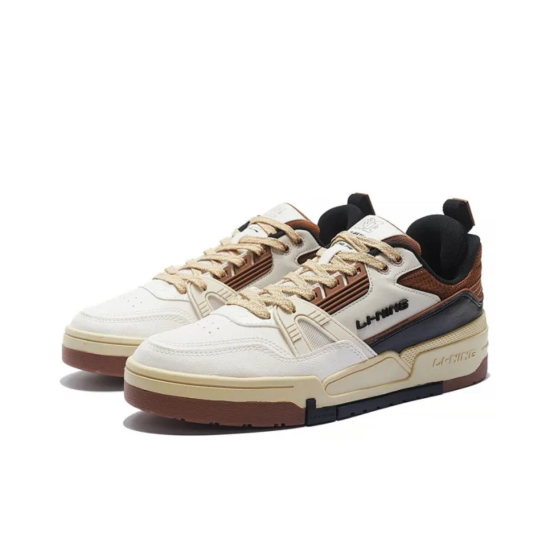 LiNing 001 BTC 001 Btc Low Top Skateboard Shoes Men's White Brown-2