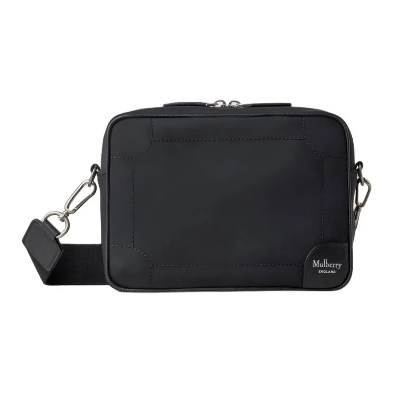 Mulberry Nylon Messenger Bag Shoulder Bag Crossbody Bag Men's Black-0