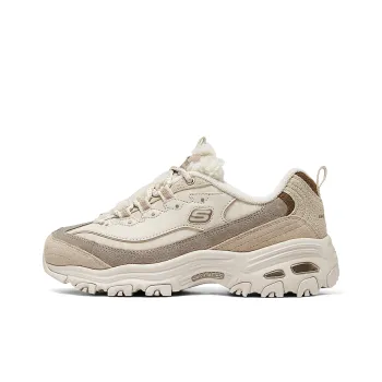 Skechers DLITES Cushioning Anti Slip Wear Resistant Coverage Support Warm Low Top Chunky Sneakers Women's Beige Brown