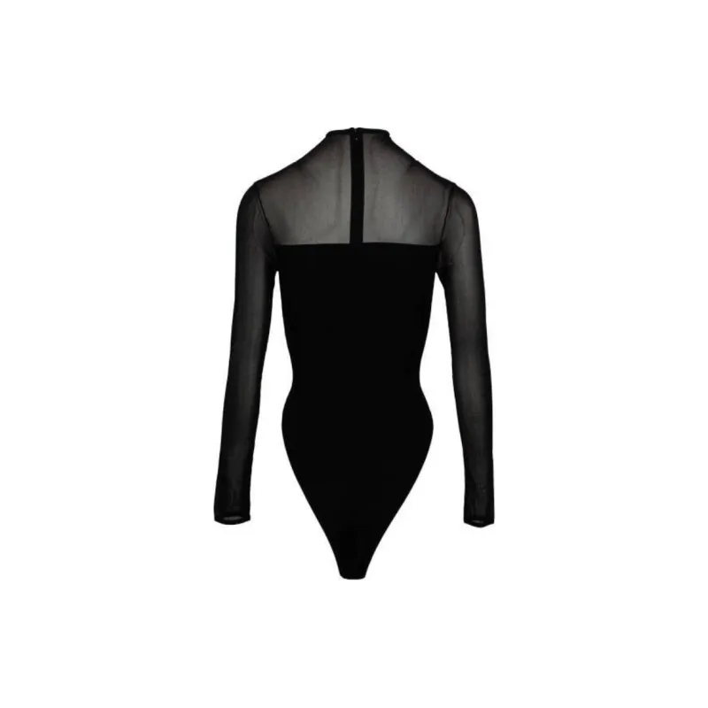 Nensi Dojaka Semi-Sheer Panelled High-Neck Bodysuit-1