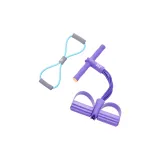 Purple Six-Tube Foot Pedal+Blue 8-Shaped Tensioner[Brand-New Upgraded, Bold 6-Tube, High Strength and Durability]