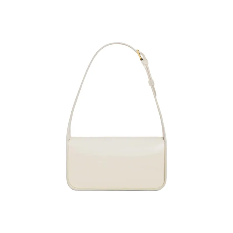 CELINE Cow Leather Handbag, Shoulder Bag Women's Cotton White-2