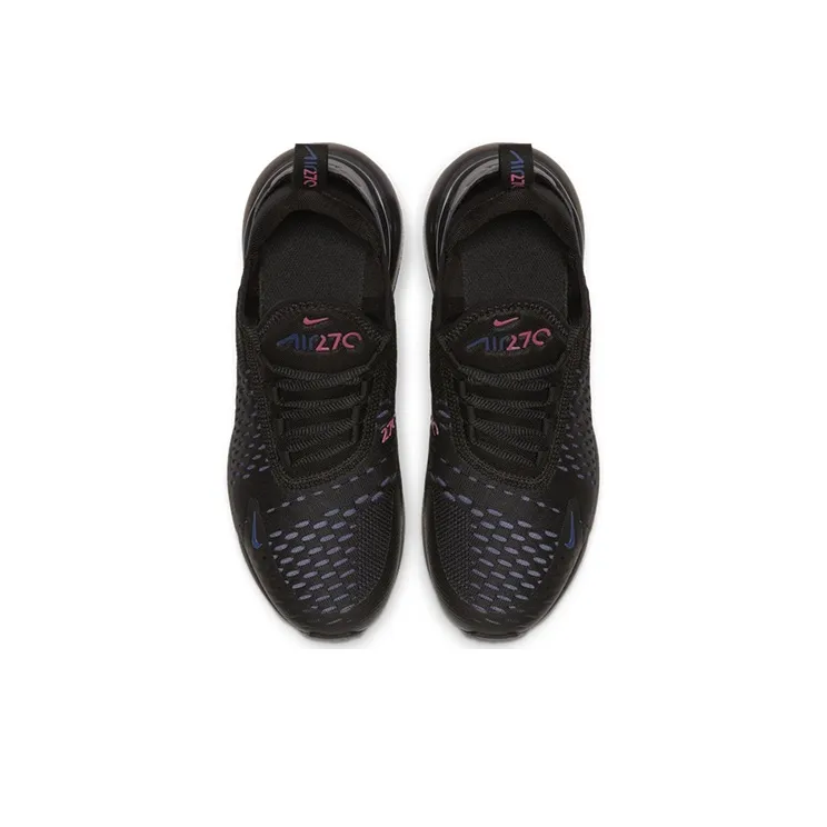 Nike Air Max 270 Non-slip Lightweight Low-Top Running Shoes GS Black Blue-2