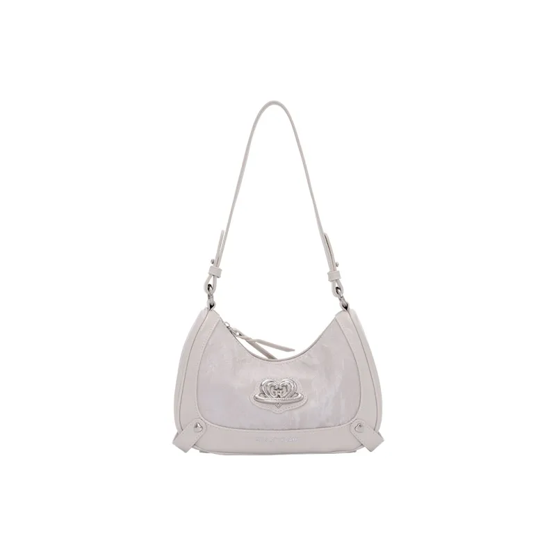 Girls Heart Artificial Leather Shoulder Bag Women's Pink/Silver/Beige-5