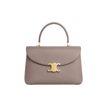 CELINE Calfskin Shoulder Bag, Crossbody Bag, Handbag Medium Size Women's Taupe
