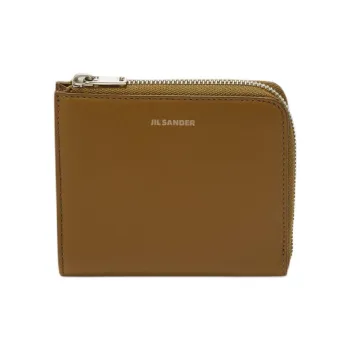 JIL SANDER Calfskin Card Holder Men's Honey Gold