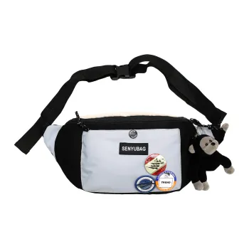 OURFUN Nylon Fabric Sling Bag Unisex Black/Orange/Green/Blue