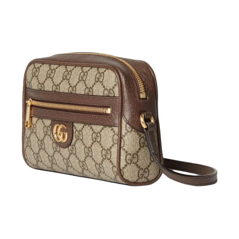 GUCCI Ophidia Canvas With Leather Binding Crossbody Bag Shoulder Bag Women's Beige & Brown-1