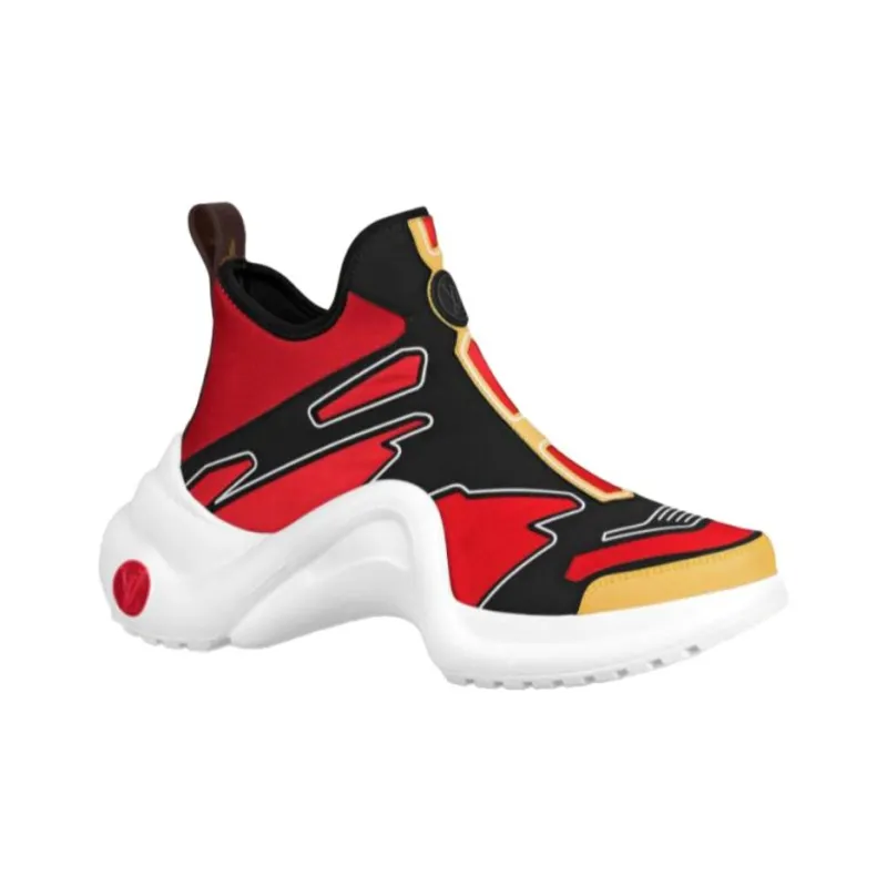 LOUIS VUITTON Archlight Ankle Sneakers 'Red Yellow Black' Women's-1