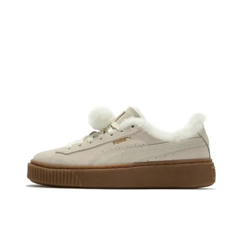 PUMA Suede Skateboard Shoes Women's Low-Top Rice