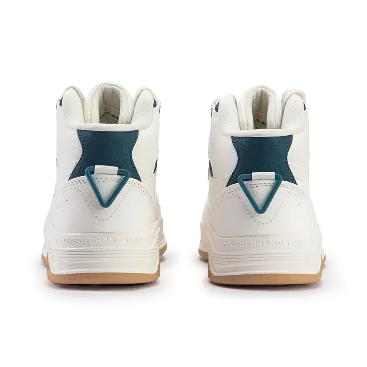 361° Xingran 4 Wear Resistant High Top Skateboard Shoes Women's White-3