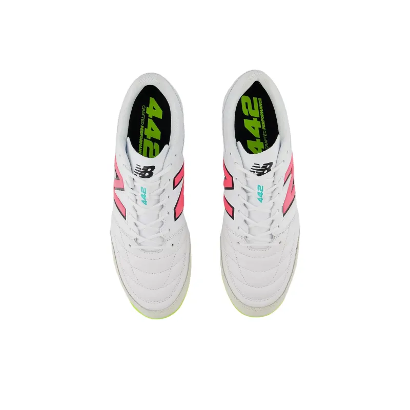 New Balance 442 V2 Team TF Rubber Broken Studs Anti Slip Wear Resistant Soccer Shoes Men's White-2