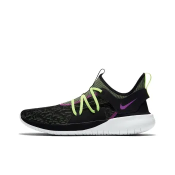 Nike Flex Contact 3 Wear Resistant Low Top Running Shoes Men's Black Green