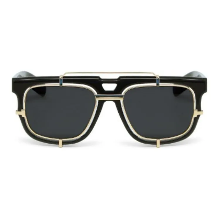 KESSLER Titanium Acetate Aviator Sunglasses Unisex Black-1