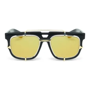 KESSLER Acetate Titanium Aviator Sunglasses Unisex Black