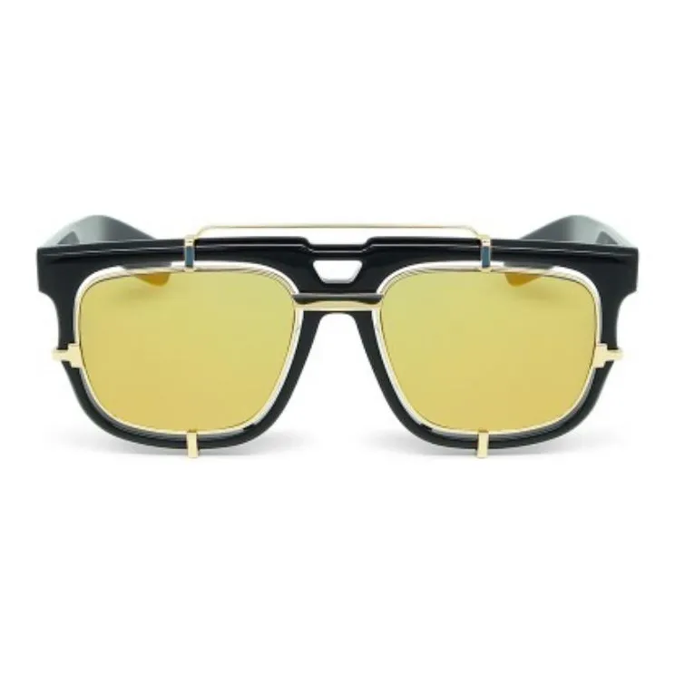KESSLER Acetate Titanium Aviator Sunglasses Unisex Black-0