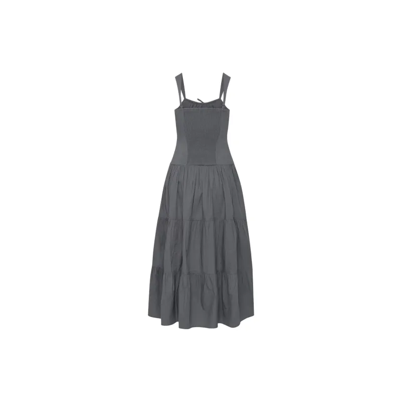 ARITZIA Sunday Best Strudel Poplin Maxi Dress Slip Dresses Women's Vintage Navy/Classic Marine Blue-1
