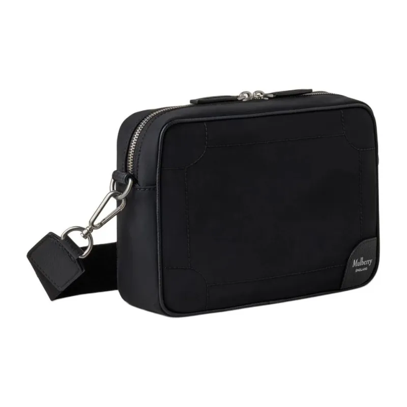 Mulberry Nylon Messenger Bag Shoulder Bag Crossbody Bag Men's Black-1