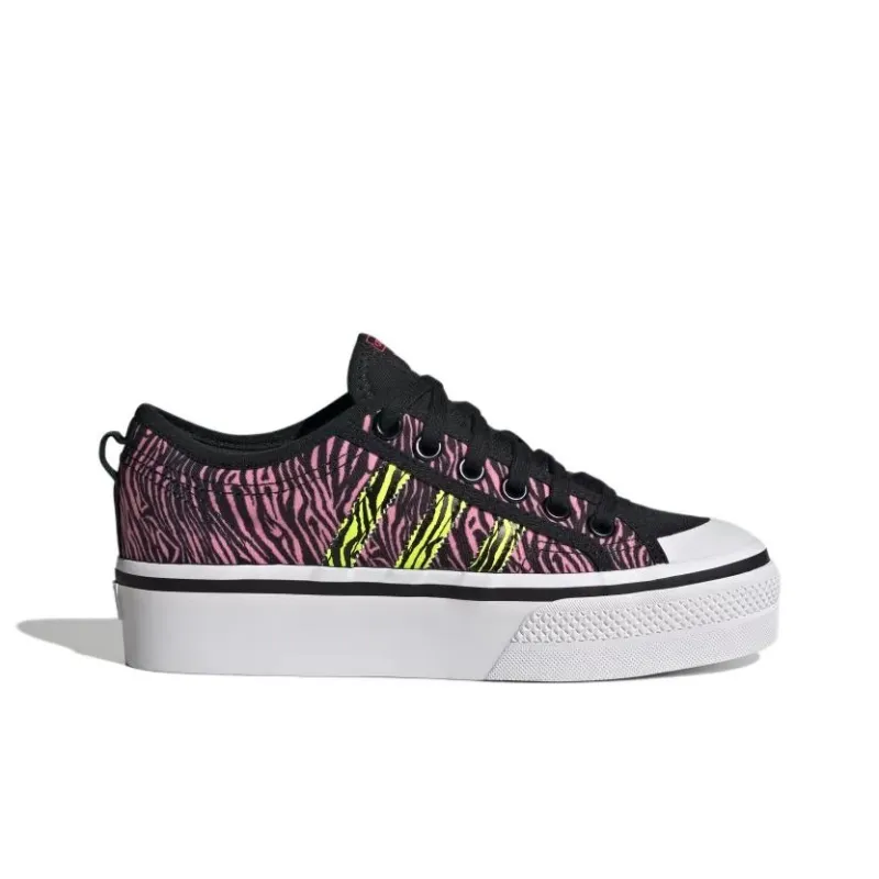 Adidas Nizza Platform Core Black Solar Yellow Bliss Pink Women's-1