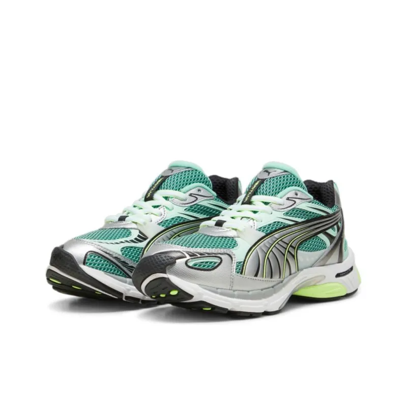 PUMA Slip Resistant Low Top Chunky Sneakers Unisex Green Black-2