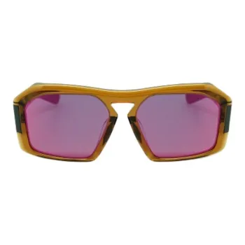 KESSLER Acetate Oval Sunglasses Unisex Brown