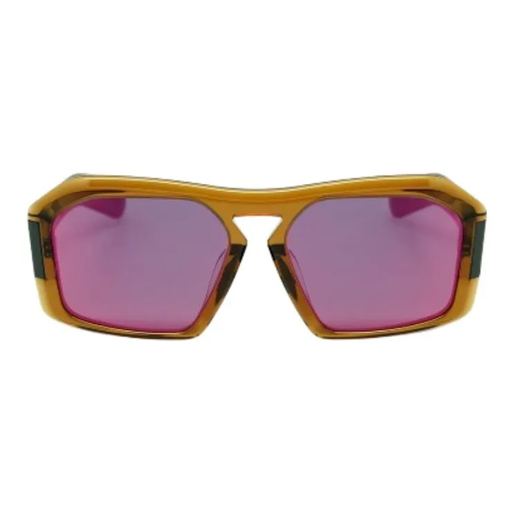 KESSLER Acetate Oval Sunglasses Unisex Brown-0