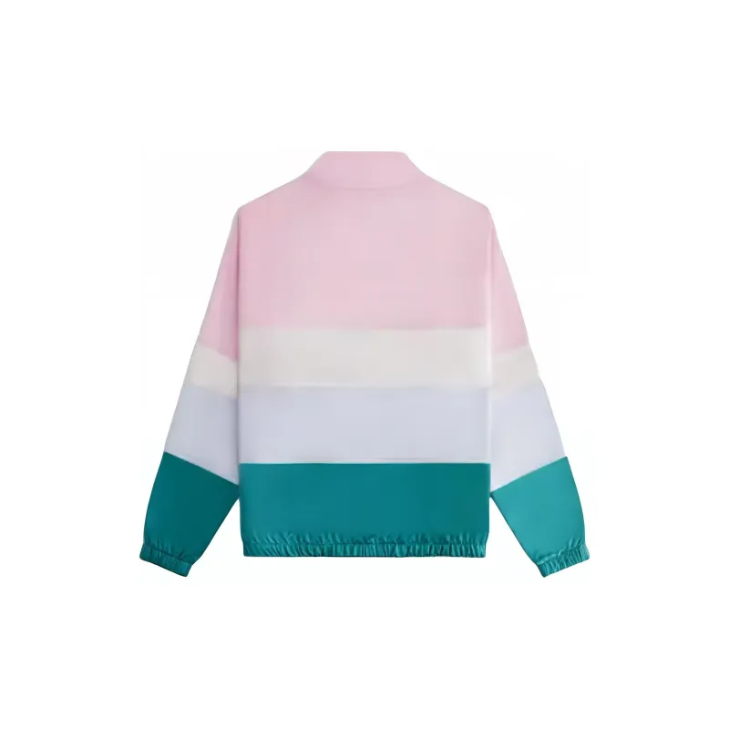 KITH Women's 2024 Summer Collection SS24 Callan Panelled 1/4 Zip Sweatshirt Women's Pink/White Gray Green-1