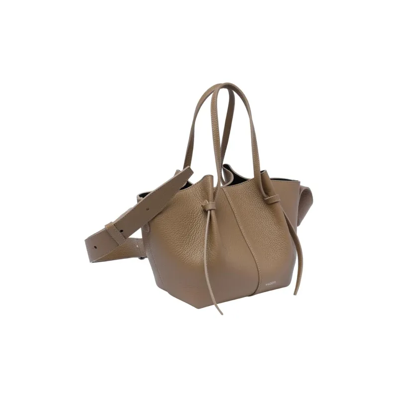YUZEFI Calfskin Portable Crossbody Bag, Shoulder Bag Women's Beige-1